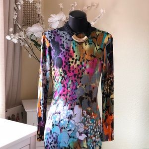 Multicolored bodycon midi dress